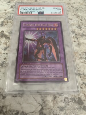 Yugioh Elemental Hero Flare Neos POTD-EN032 Ultimate Rare 1st Edition PSA7 NM-image