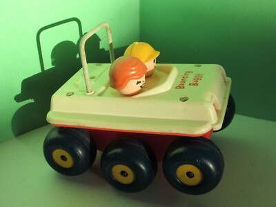 Vintage Fisher Price Little People Bouncing Buggy Classic Toy Car With Sound-image