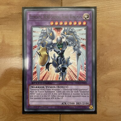 YuGiOh Elemental Hero Shining Flare Wingman SGX3-ENI25 1st Edition Konami-image