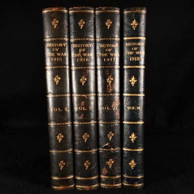 1915-1918 4vol The Times History of the War Leather Bound Maps Illustrated-image