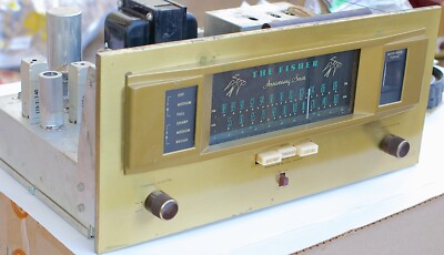 Vintage audiophile Fisher 90 R tube FM Tuner, well made high end audio of 1950's-image