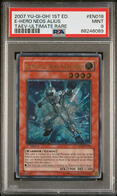 YUGIOH 1ST TAEV-EN018 ELEMENTAL HERO NEOS ALIUS ULTIMATE PSA 9 MINT #88246089-image