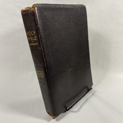 1917 KJV Scofield Reference Bible Leather Oxford University Press Color Maps Vtg-image