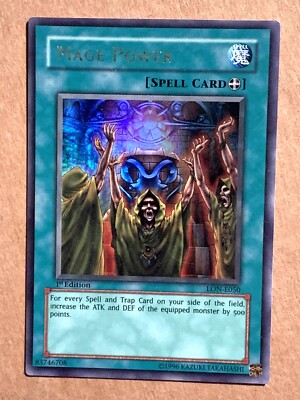 yugioh Mage Power LON-E050 1st Edition Ultra Rare Light Played Beautiful-image
