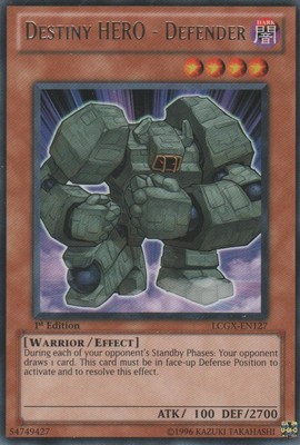 Destiny HERO - Defender - LCGX-EN127 - Rare - Unlimited Edition - Moderately Pla-image