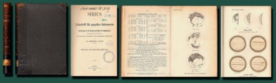 1890 German Astronomy: Sirius/ Mars + Venus Maps/Eclipse Photos/12 plates/VG+-image