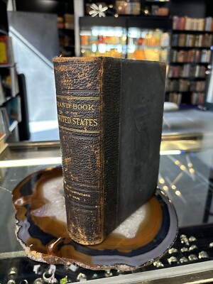 1892 Kings's HANDBOOK of the UNITED STATES King Illustrated MAPS INTACT Leather-image