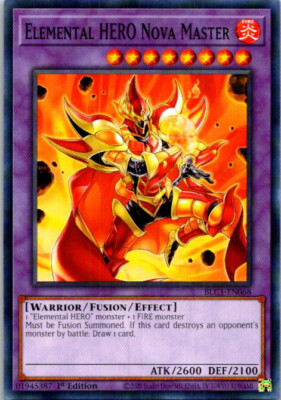 Elemental HERO Nova Master BLC1-EN068 Yu-Gi-Oh! Near Mint 1st Edition-image