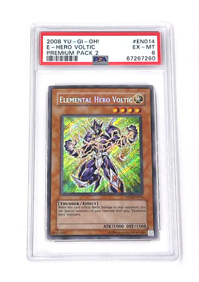 2008 YuGiOh Elemental Hero Voltic PP02-EN014 Premium Pack 2 Secret Rare PSA 6-image