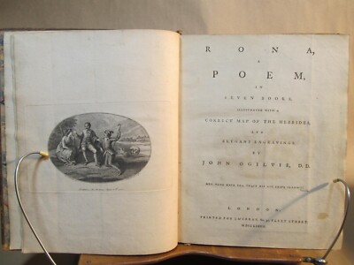 Rona, A Poem in Seven Books with a Map of Hebrides by John Ogilvie 1777 London-image