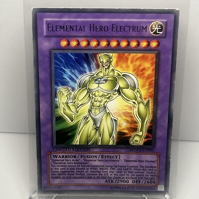 YUGIOH ELEMENTAL HERO ELECTRUM LIMITED EDITION RARE MDP2-EN001 LP-image