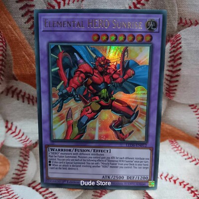 2020 Yu-Gi-Oh! 1st Edition - Rainbow Foil - Elemental HERO Sunrise #LED6-EN012-image
