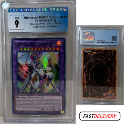 Yu-Gi-Oh! TCG 2019 Elemental HERO Cosmo Neos Savage Strike SAST-EN036 CGC Mint 9-image