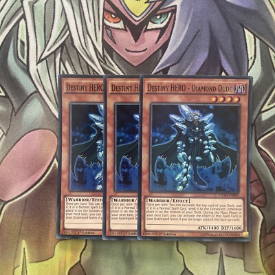 DESO-EN009 x3 Destiny HERO - Diamond Dude Super Rare Excellent Condition Yugioh-image