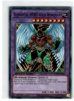 Yu-Gi-Oh! Speed Duel Elemental Hero Wild Wingman Common SGX2-ENA23 Lightly-image