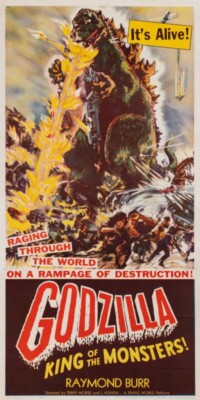 1956 Godzilla Vintage Horror Movie Poster Print Style D 24x12 9mil PAPER-image