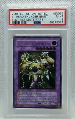 YU-GI-OH 2005  ELEMENTAL HERO THUNDER GIANT 1ST EDITION TLM-EN-036 ULTI PSA-9  -image