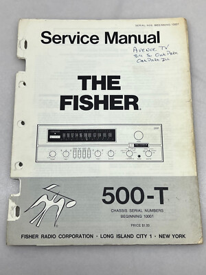 Fisher Model 500-T Original Service Manual Free Shipping-image