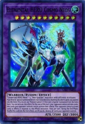 Yugioh - Elemental HERO Cosmo Neos - 1st Edition Super Rare NM - Free Holo Card-image