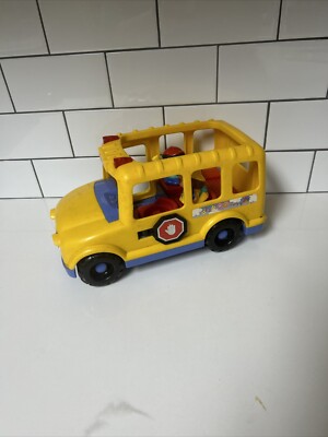 2001 Fisher Price-Little People School Bus 2 People Lights & Sound WORK Vintage-image