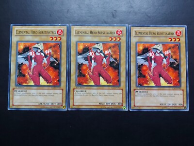 Yugioh - Elemental Hero Burstinatrix TLM-EN002 Common 1st Edition Playset x3-image