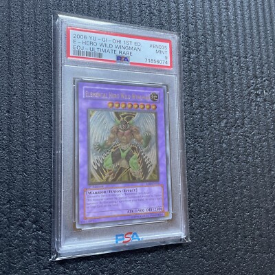 Yugioh! Elemental Hero Wild Wingman EOJ-EN035 Ultimate Rare 1st Ed PSA MINT 9-image
