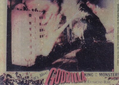 Godzilla King of Monsters 2006 Comic Images Gold Foil Puzzle Insert Card Fire-image