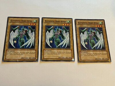 3x Elemental Hero Avian - TLM-EN001 Yugioh Yu Gi Oh! 3 x3 Playset Mixed-image