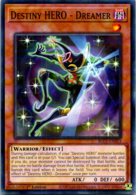 Destiny HERO - Dreamer BLC1-EN053 Yu-Gi-Oh! Near Mint 1st Edition-image