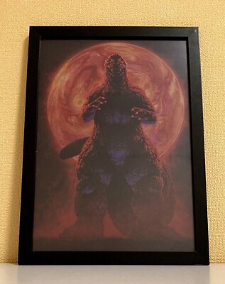 GODZILLA framed clear file poster Yuji Kaida art work picture Wall hanging Japan-image