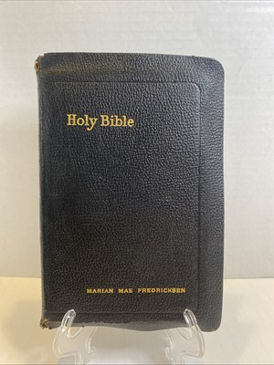 1938 King James Version Bible – Black Leather Gold Gilt Maps John C Winston Co.-image