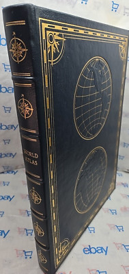 Vintage Dorling Kindersley World Atlas | Easton Press Leather Bound-image