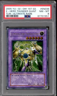 YuGiOh The Lost Millenium Ultimate Elemental Hero Thunder Giant TLM-EN036 PSA 8-image