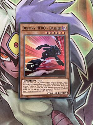 OP18-EN004 Destiny Hero - Dasher Super Rare 1st Edition NM Yugioh Card-image