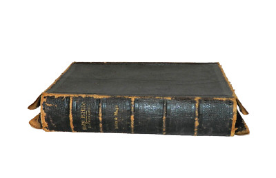 Antique 1894 HOLY BIBLE - References. Index and Maps. Leather Bound.-image