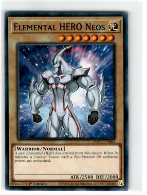 Yu-Gi-Oh! Elemental Hero Neos Common HAC1-EN004 Lightly Played 1st Edition-image