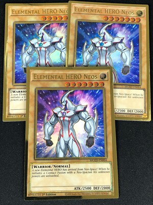YUGIOH ELEMENTAL HERO NEOS MGED-EN004 1ST GOLD X3 (NM)-image