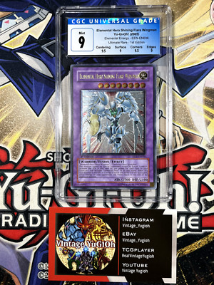 Yugioh CGC 9 Elemental Hero Shining Flare Wingman EEN-EN036 1st Ed Ultimate PSA-image