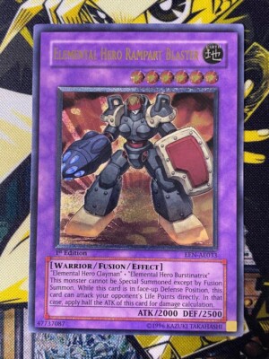 YuGiOh Elemental Hero Rampart Blaster EEN-AE033 1st Edition Ultimate Rare #A186-image