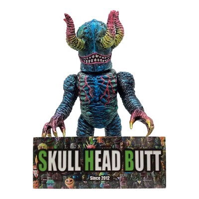 Skull Head Butt Satanic X Sofubi Figure Glow-in-the-Dark Vinyl Art Toy Japan-image