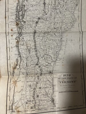 1842 History Of Vermont With Map; Thompson’s Vermont-image