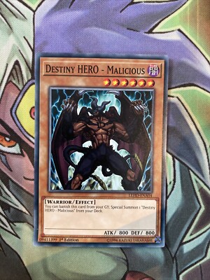 LEHD-ENA04 Destiny Hero - Malicious Common 1st Edition NM Yugioh Card-image