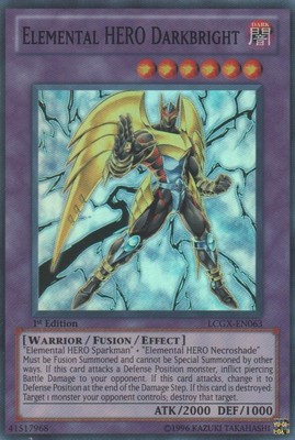 Elemental HERO Darkbright - LCGX-EN063 - Super Rare - Unlimited Edition LP YuGiO-image