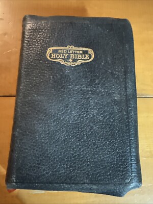 Vintage 1955-? KJV BIBLE Holman Self-Pronouncing Leather Maps Helps Photos RARE-image