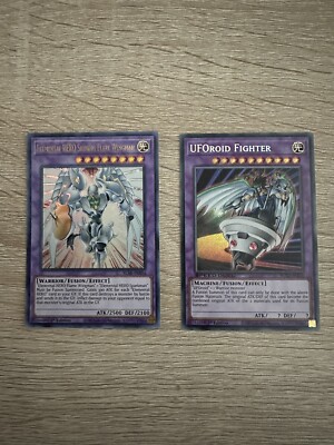 Yugioh Cards Elemental Hero Shining Flare UFOroid Fighter Holos Set With Gift-image
