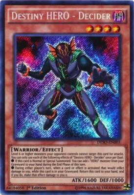 1X DESTINY HERO - DECIDER	DESO-EN003	SECRET	1ST	NEAR MINT YUGIOH-image