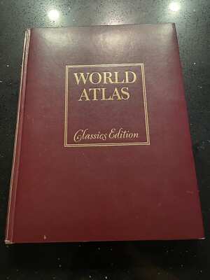 Vintage 1978 World Atlas Hammond Leather Bound Classics Edition Book-image