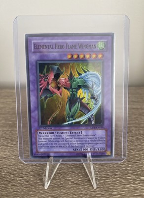 Elemental Hero Flame Wingman Yu-Gi-Oh TCG DP1-EN010 1ST EDITION Super Rare LP-image