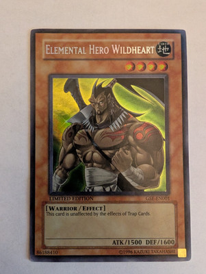 Yugioh Elemental Hero Wildheart GSE-EN001 Limited Secret Rare Foil Card - MP-image