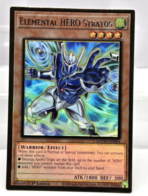Elemental Hero Stratos MAGO-EN004 Gold Rare 1st Edition NM-image